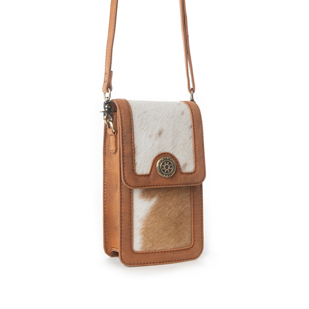 Myra Lasso Lane Hairon Leather Bag in Chestnut Hide