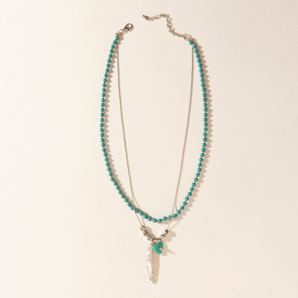 Feathered Sage Necklace in Range Blue
