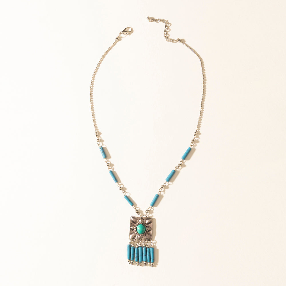Blue Coyote Necklace in Turquoise Charm