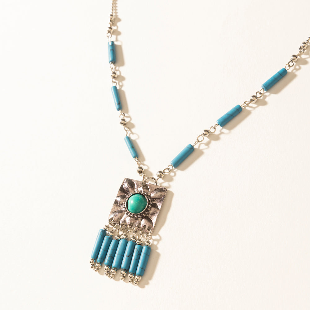 Blue Coyote Necklace in Turquoise Charm