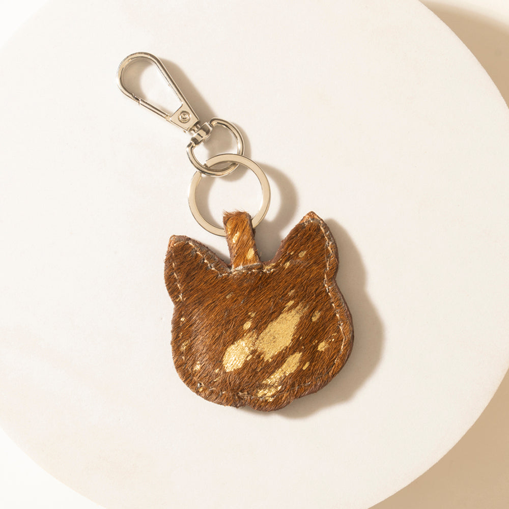 Barn Whisker Hairon Keychain in Honey Tan