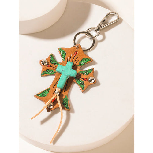 Solana Faith Keychain in Oasis Stone