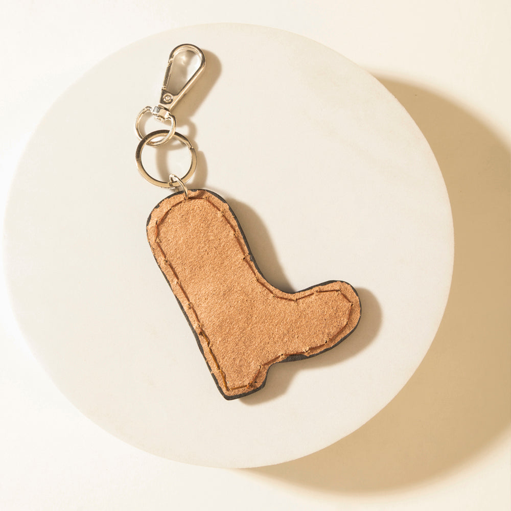 Legend Boot Charm Keychain in Carve Tan