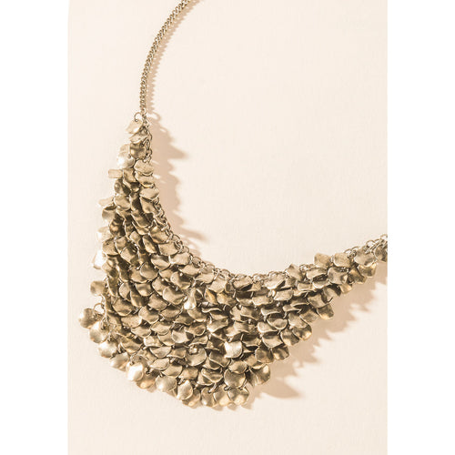 Midnight Magnolia Necklace in Storm Silver