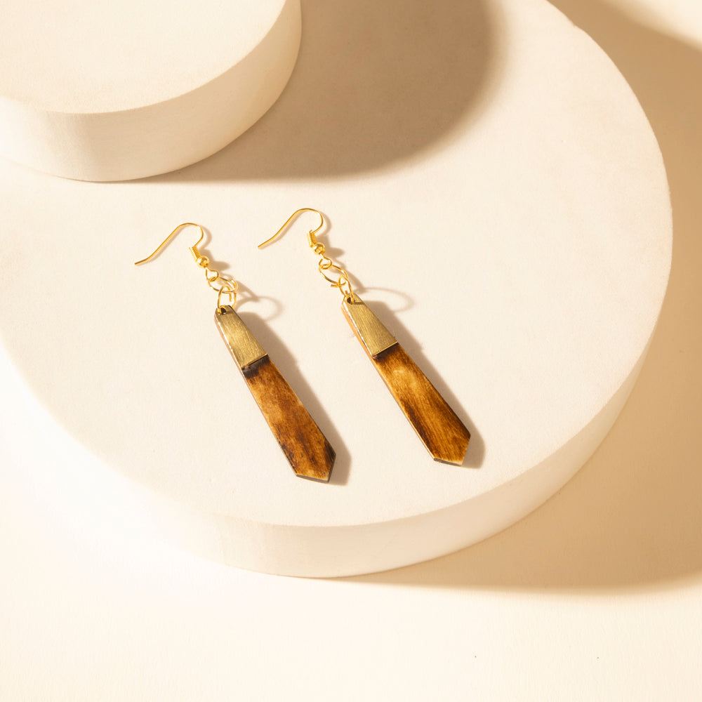 Brindle Trail Drop Earrings in Smoke Tan