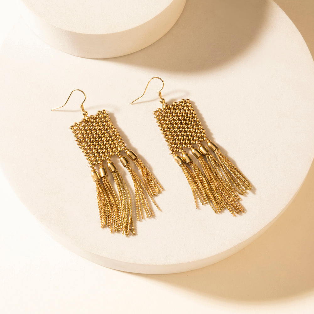 Lanternlight Tassel Earrings in Chime Gold