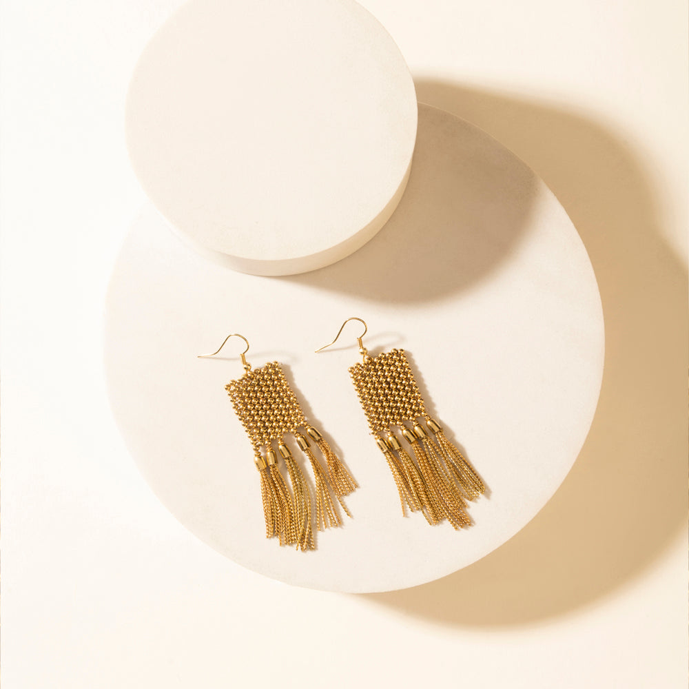 Lanternlight Tassel Earrings in Chime Gold