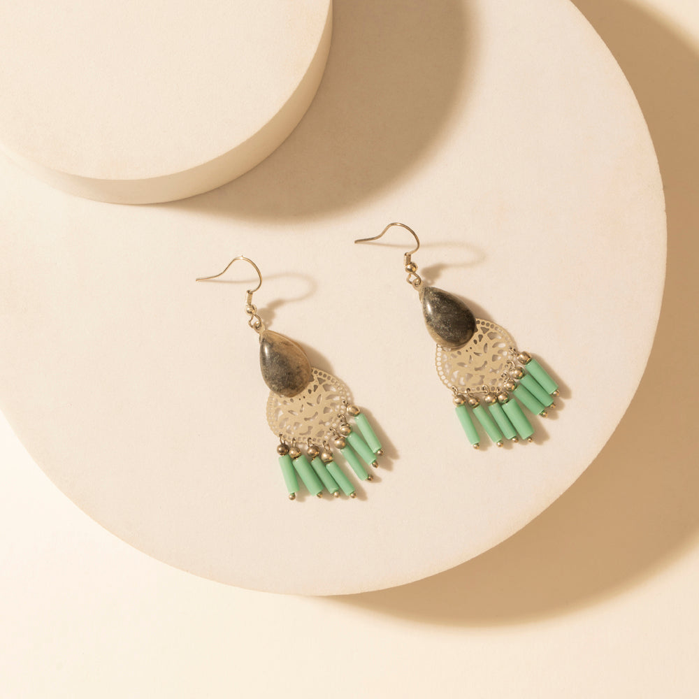 Cantina Turquoise Earrings in Night Silver