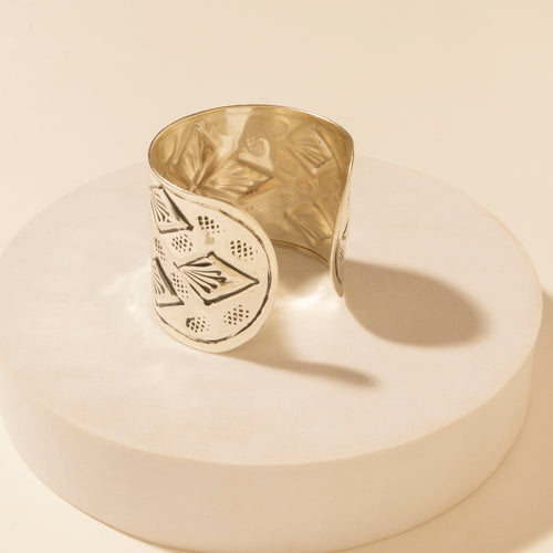 Nomad Glyph Cuff in Mesa Silver