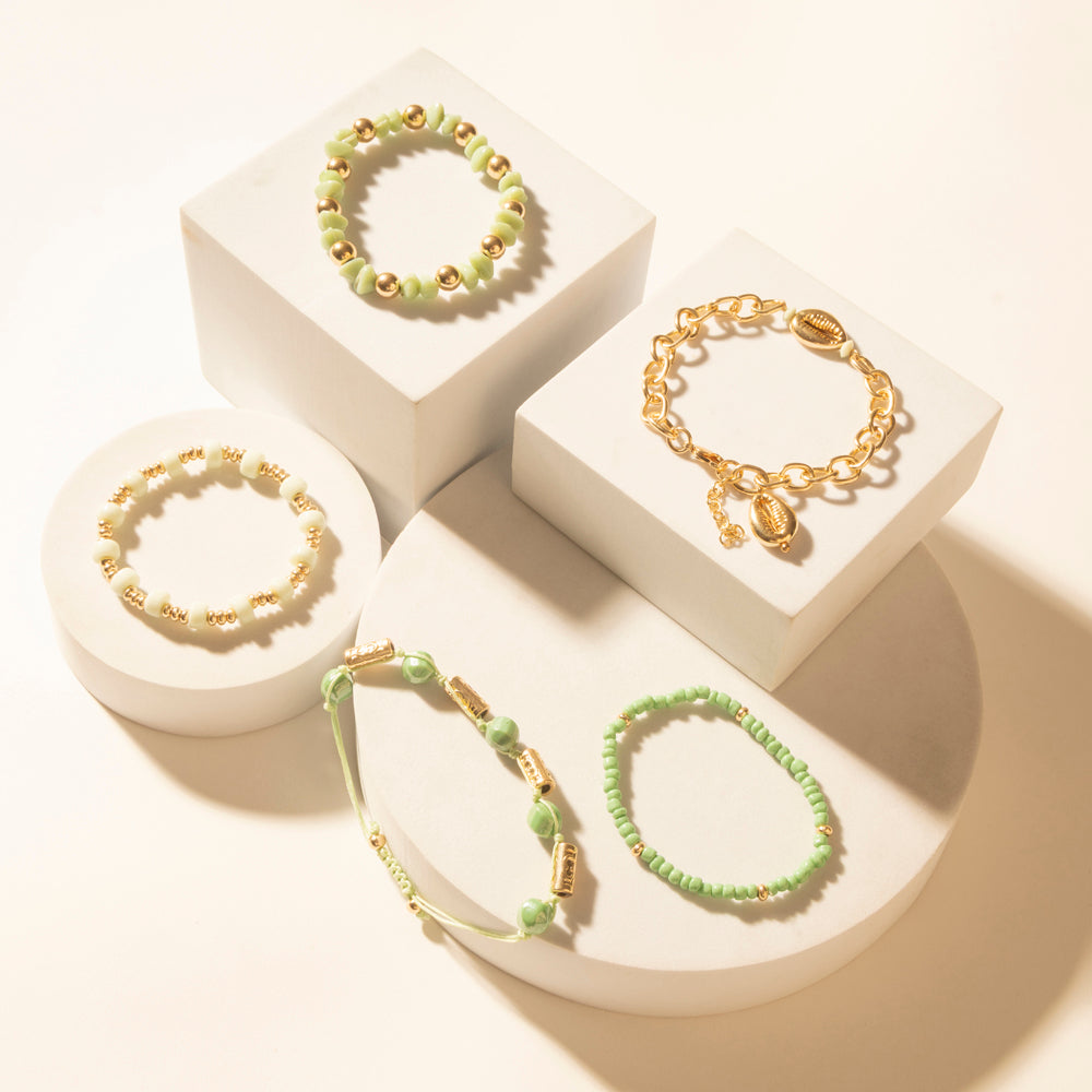 Palomino Shine Stack Bracelet in Frost Green