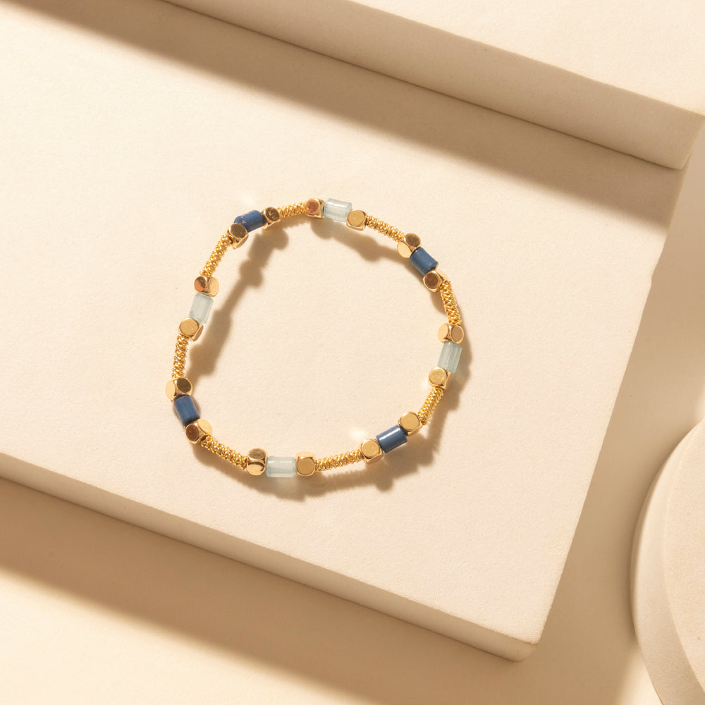Gilded Lasso Stack Bracelet in Arena Blue