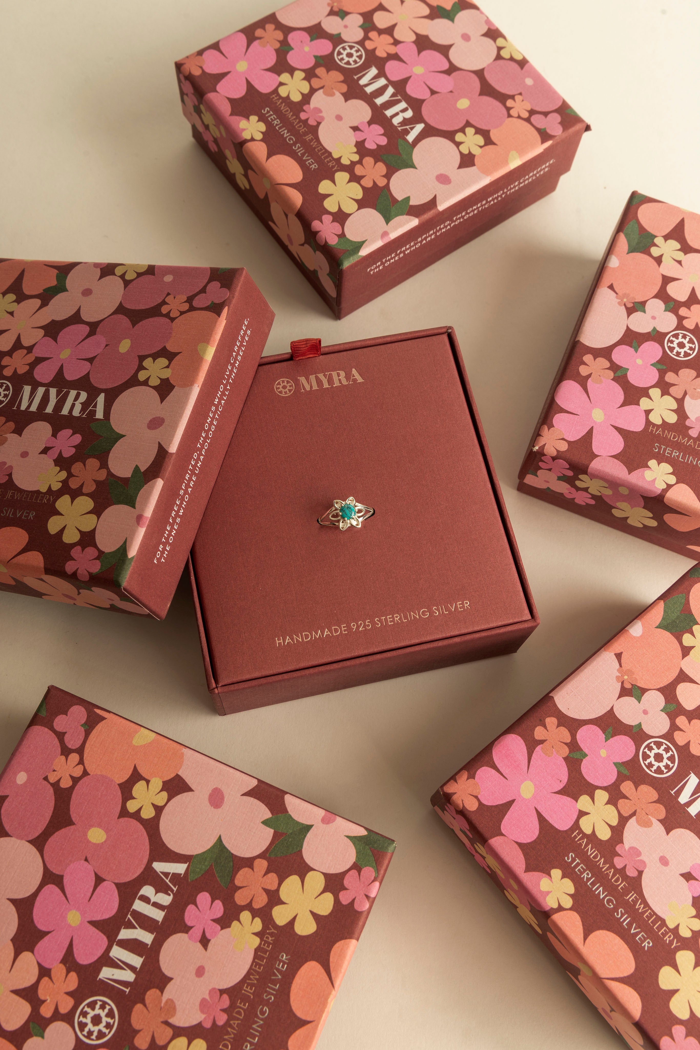 Skybud Halo Sterling Silver Ring in Sage Blue