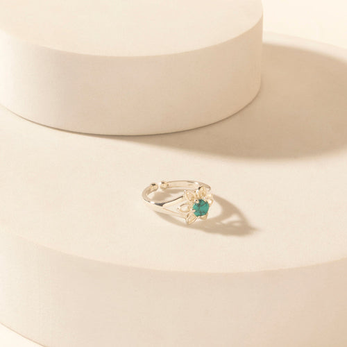 Skybud Halo Sterling Silver Ring in Sage Blue