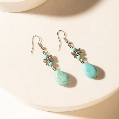 Guardian Spirits Drop Earrings in Soft Teal