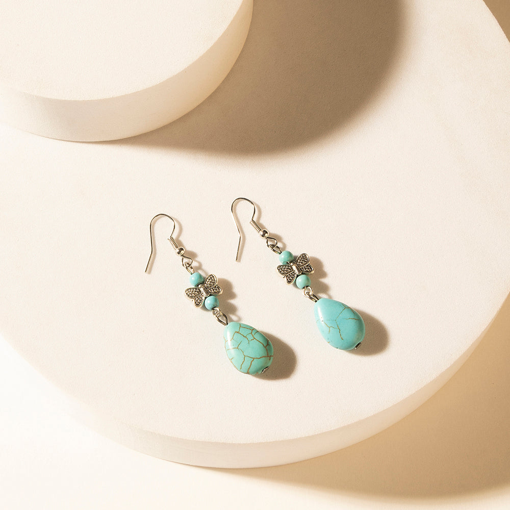 Guardian Spirits Drop Earrings in Soft Teal