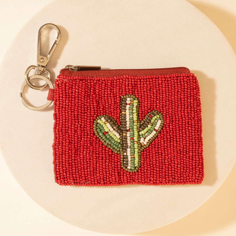 Sonoran Cacti Bag Charm in Red Desert