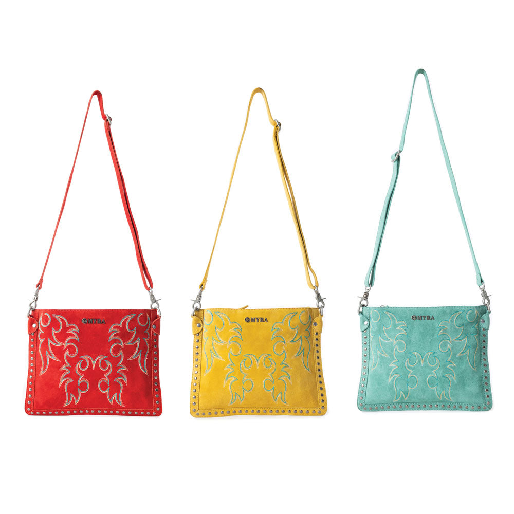 Texas Rose Western Embroidered Leather Bag Variant Combo