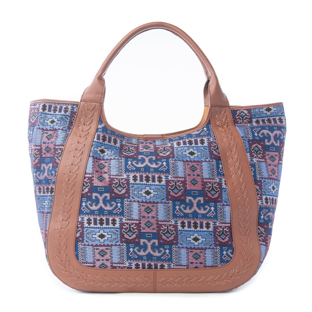 Wagon Trail Jacquard Tote Bag in Dusty Lilac