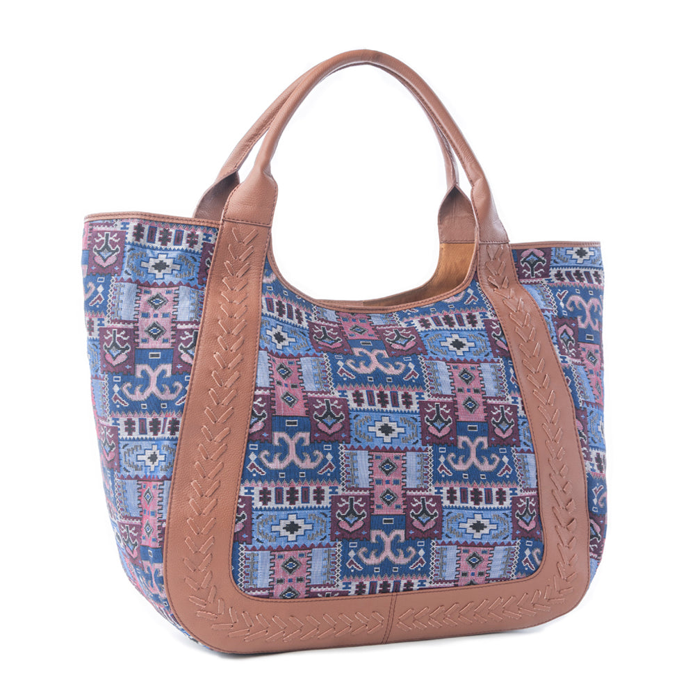 Wagon Trail Jacquard Tote Bag in Dusty Lilac