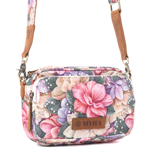 Meadow Song Cotton & Leather Crossbody Bag in Meadow Blush