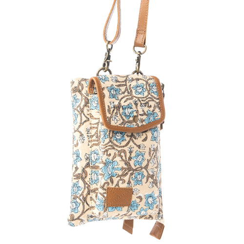 Skyvine Ridge Crossbody Bag with Phone Compartment in Blue Bloom