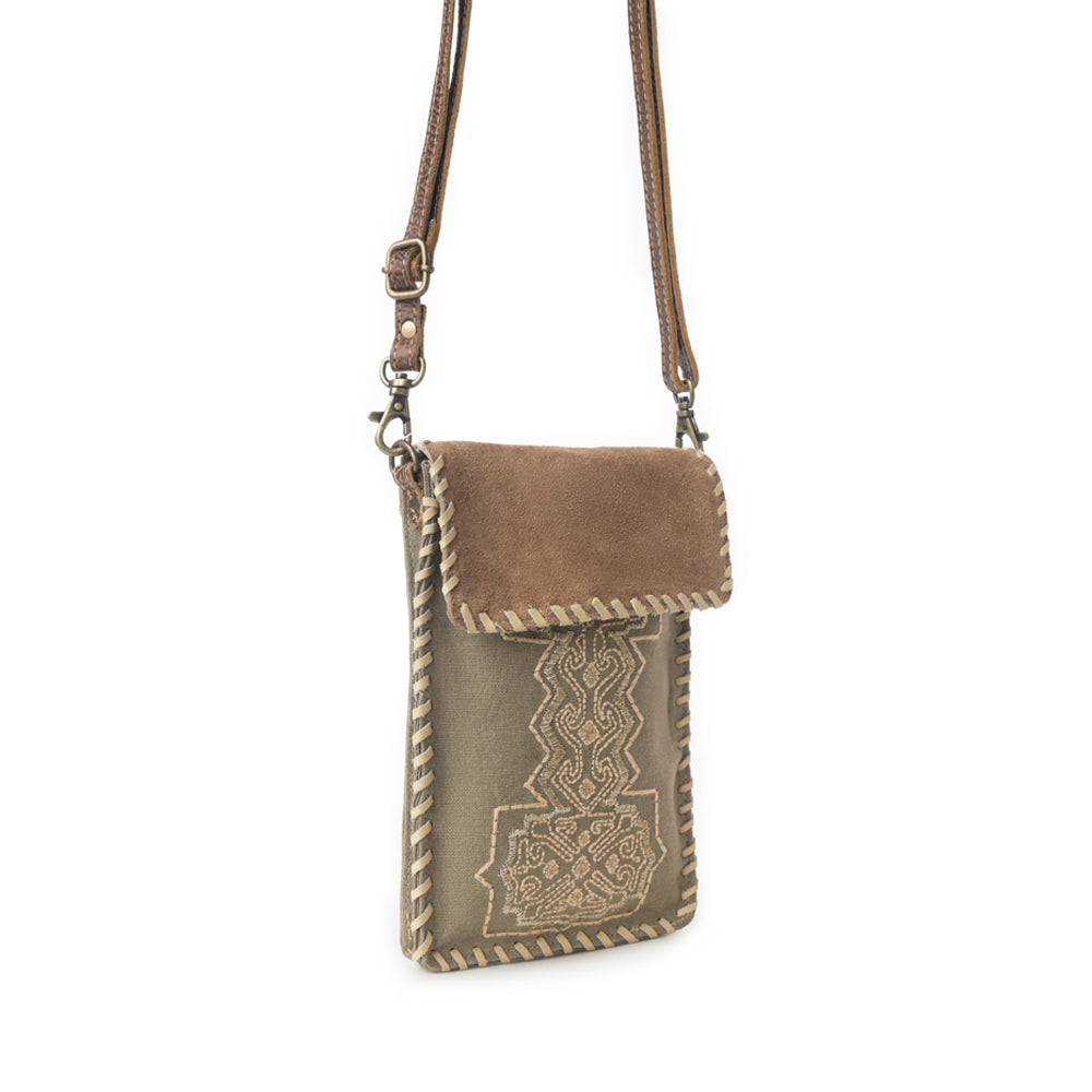 Myra Cheyenne Peaks Crossbody Bag in Dusty Olive