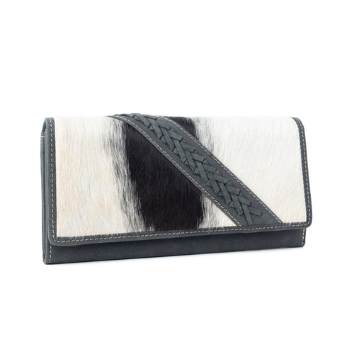 High Noon Eclipse Hairon Leather Wallet in Moonlight Ivory