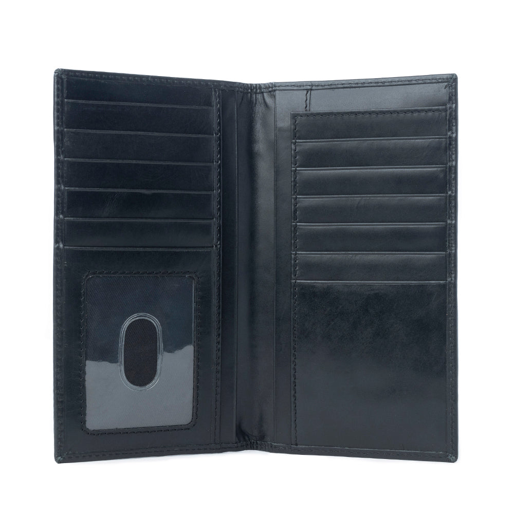 Frontier Mark Hairon Leather Wallet for Men in Dusthorn Black