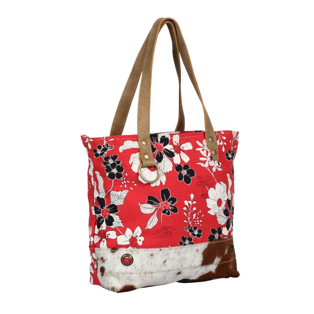 Coral Flower Tote Bag - Myra Bags
