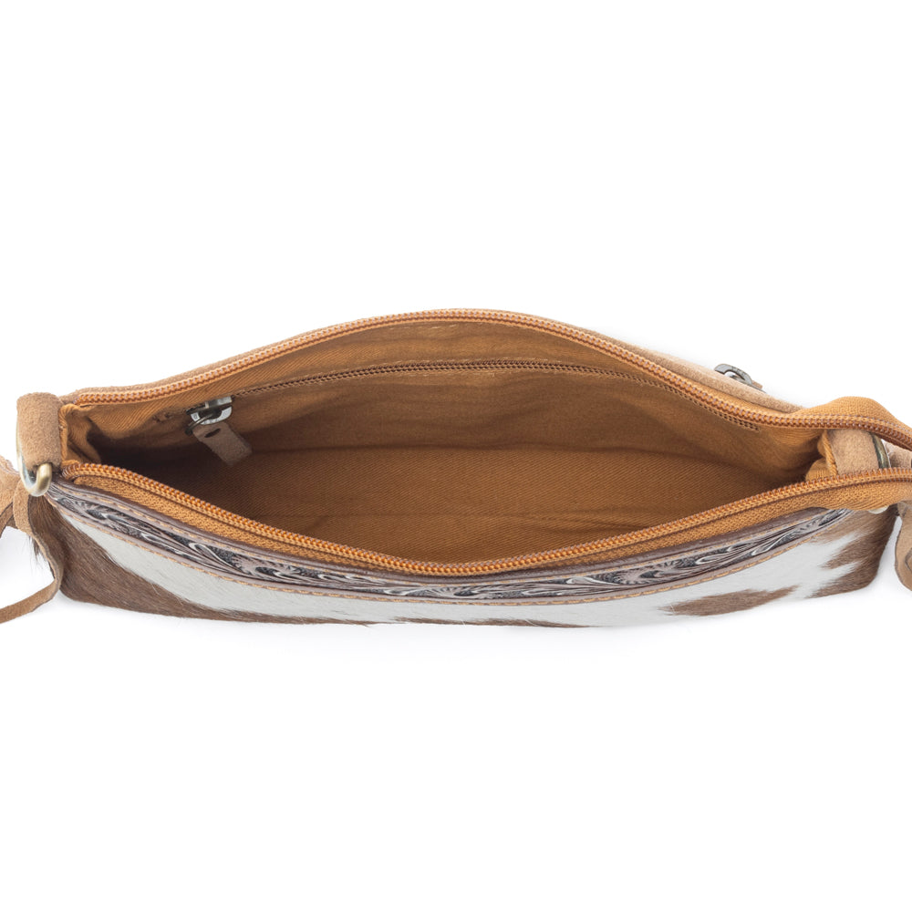 Wild Mirage Hairon Leather Bag with Fringes in Ivory Range