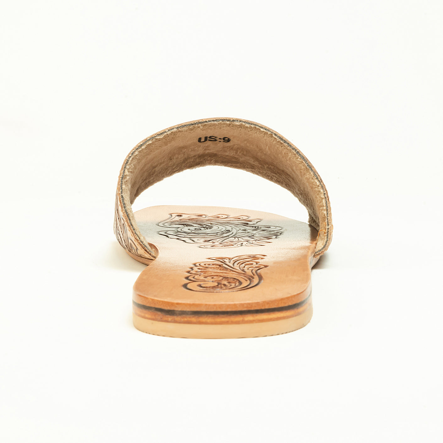 Cactus Lace Handtooled Leather Sandals in Charred Brown