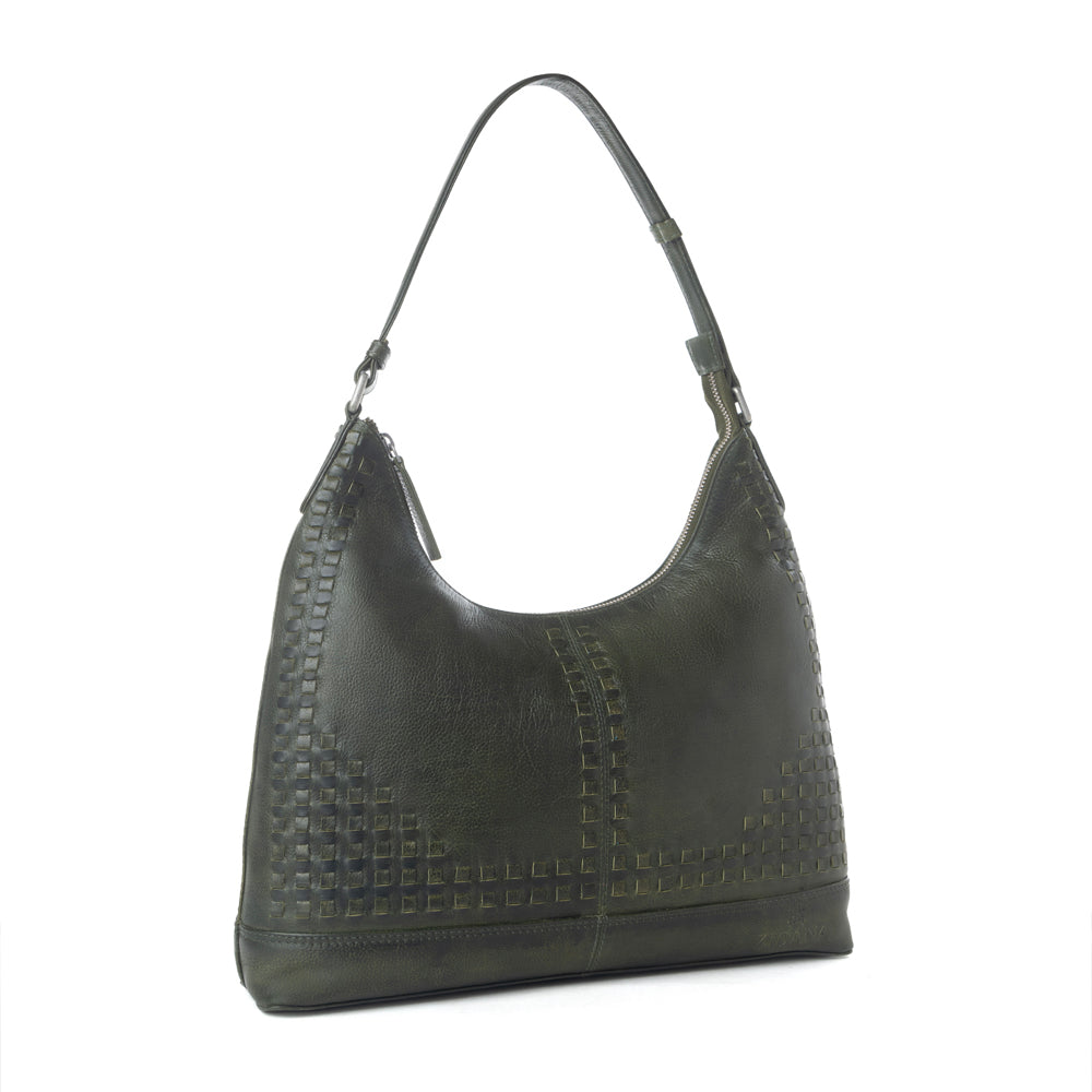 Myra Zidana Marlowe Dusk Veg Tanned Leather Bag in Twilight Smoke