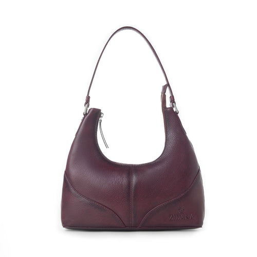 Myra Zidana Winchester Loop Veg Tanned Leather Shoulder Bag in Saddle Rose