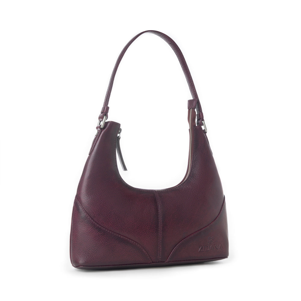 Myra Zidana Winchester Loop Veg Tanned Leather Shoulder Bag in Saddle Rose