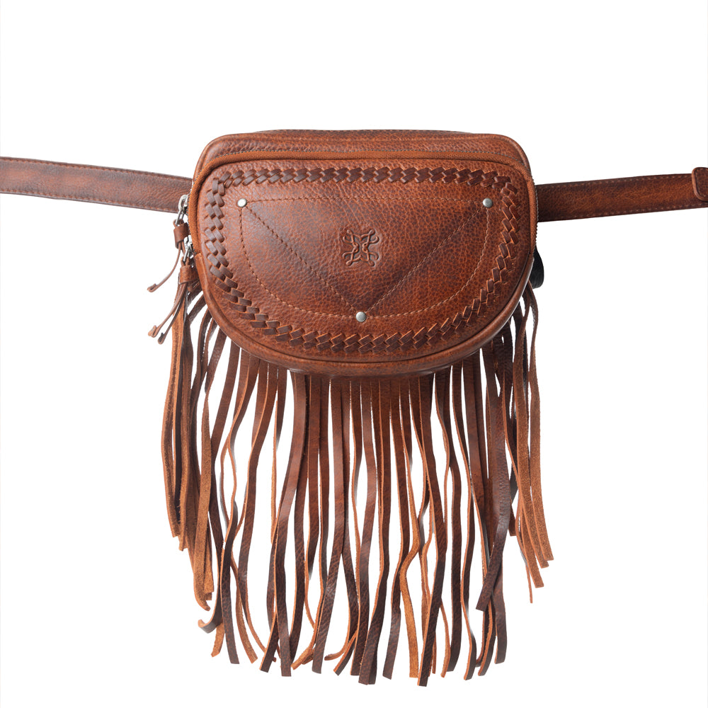 Zidana Stormy Trails Fringed Veg Tanned Leather Bag Variant Combo