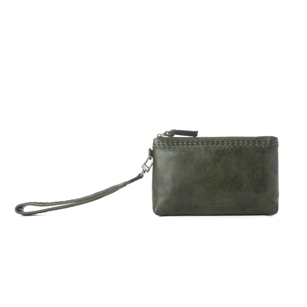 Zidana Ethel Mini Veg Tanned Leather Wristlet Variant Combo