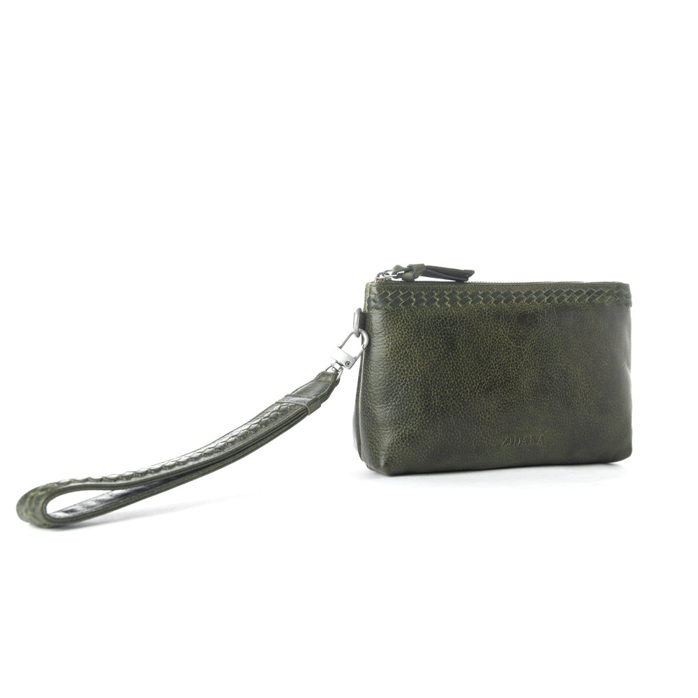 Zidana Ethel Mini Veg Tanned Leather Wristlet Variant Combo