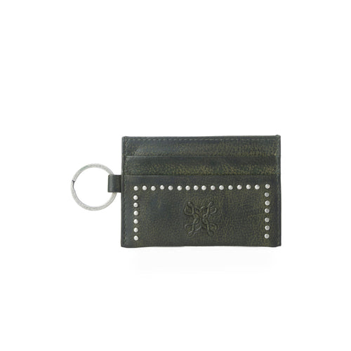 Myra Zidana Steelhoof Studded Veg Tanned Leather Wallet in Ranch Pine