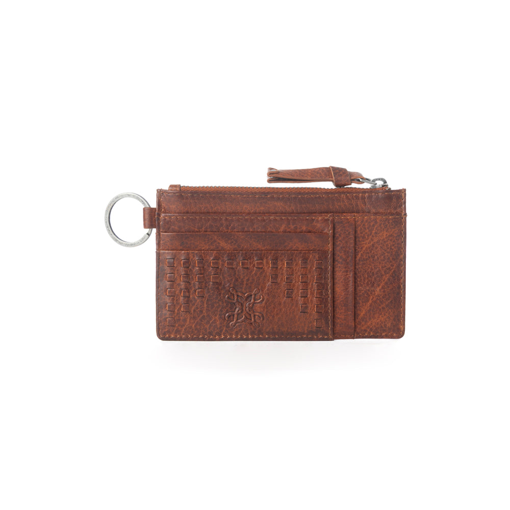 Myra Zidana Vino Braided Veg Tanned Leather Wallet in Chestnut Shine