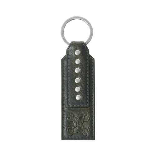 Myra Zidana Highland Studded Veg Tanned Leather Keyfob in Cactus Ash