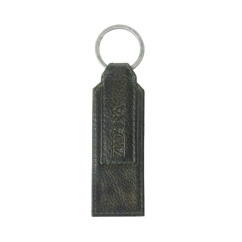 Myra Zidana Highland Studded Veg Tanned Leather Keyfob in Cactus Ash