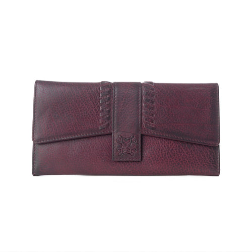 Myra Zidana Santa Fe Woven Veg Tanned Leather Wallet in Twilight Berry