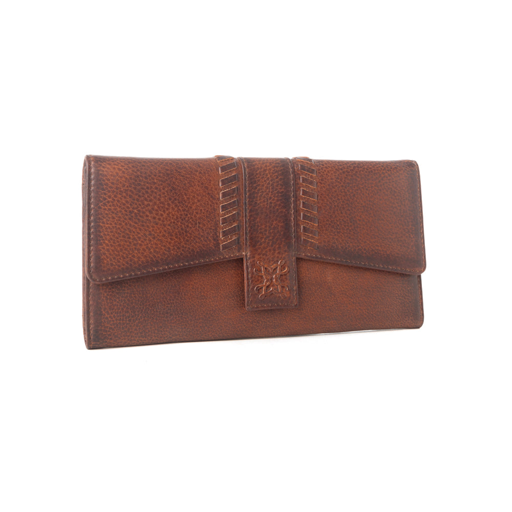 Myra Zidana Santa Fe Woven Veg Tanned Leather Wallet in Dusky Bronze