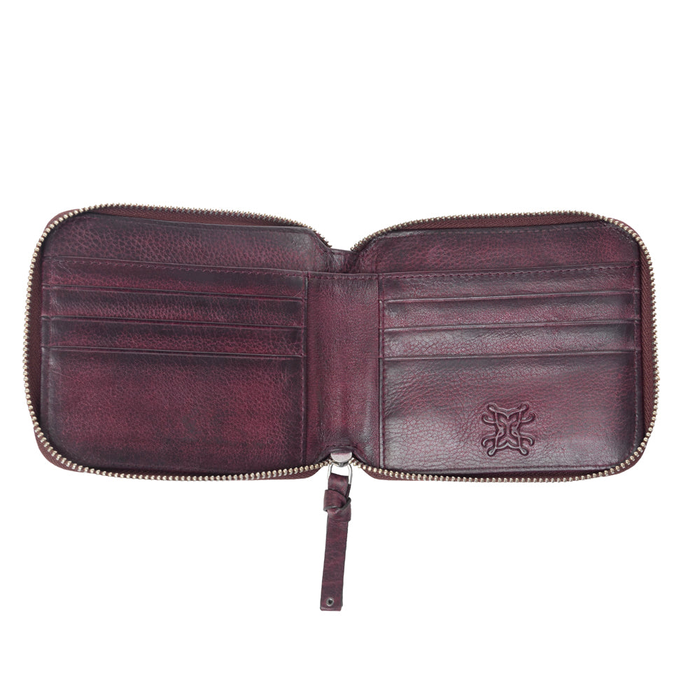 Zidana Dante Men's Veg Tanned Leather Wallet in Plumwood