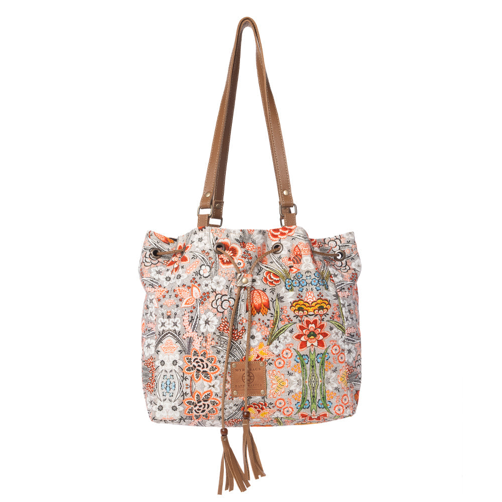 Southern Bloom Cotton & Leather Bucket Bag Variant Combo