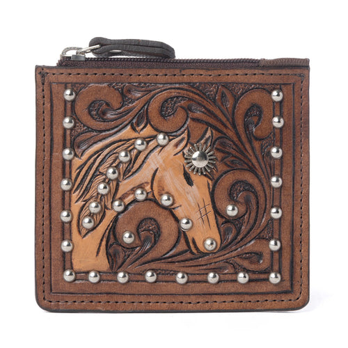 Briar Creek Handtooled Leather Credit Card Holder in Toasted Honey
