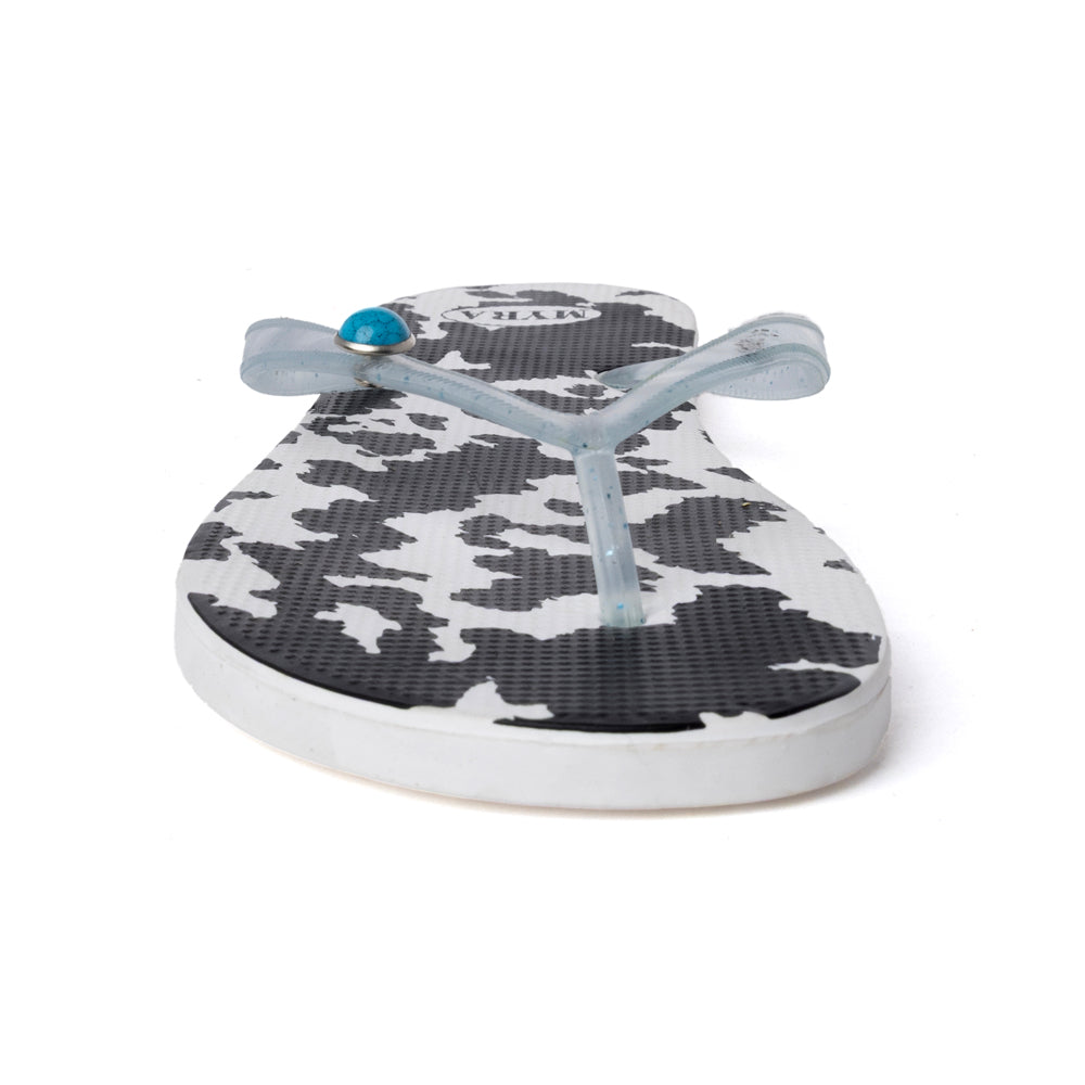 Shadow Ranch Cowhide Slippers in Stormhorn Black