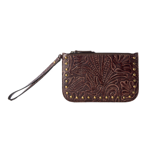 Petalwild Western Wallet for Women in brown with embossed detail