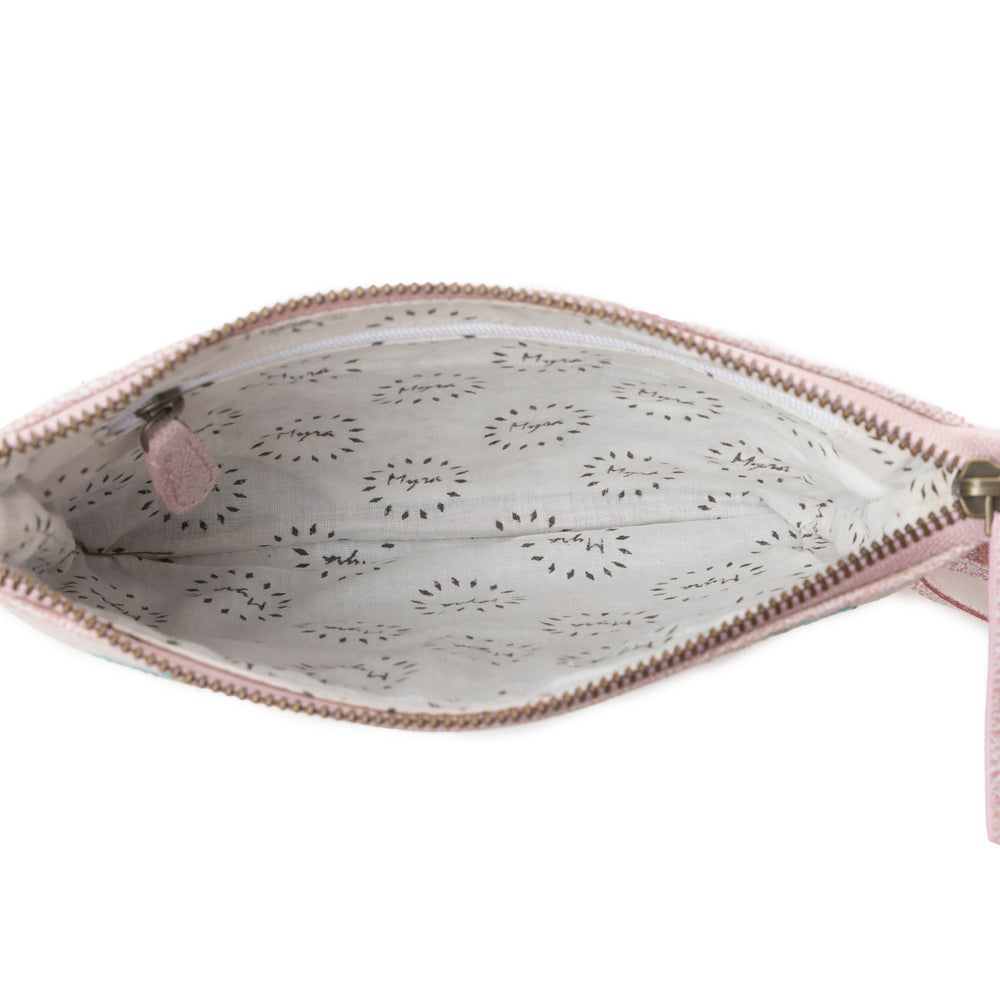 Myra ThunderFly Fringed Leather Bag in Sundown Blush