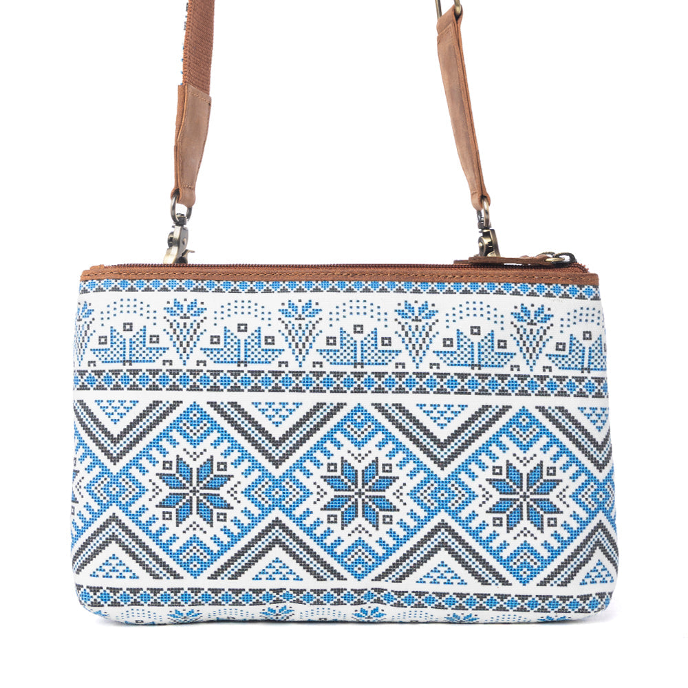 Tribal Hollow Cotton & Leather Crossbody Bag Variant Combo